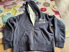 Jack Wills Women’s Blue Zip-Up Fleece Hoodie Size 12