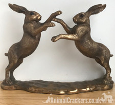 Boxing hares ornament figurine - ornament,