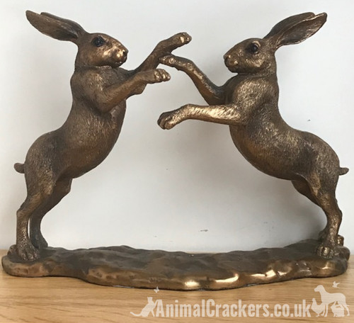 Boxing hares ornament figurine - boxing,