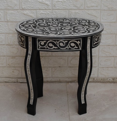 Handmade moroccan wood side - moroccan,