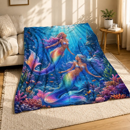 Rainbow mermaid duo coral - mermaid,