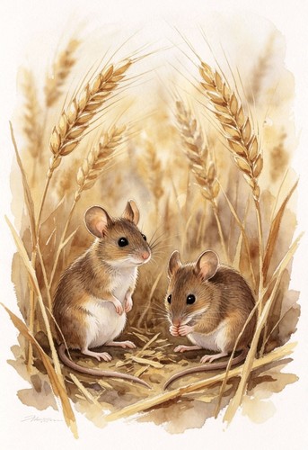 Field mice wildlife - field,