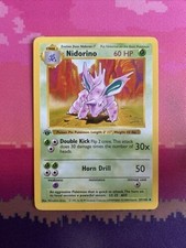Pokemon Card Nidorino Shadowless Base Set 1st Edition Uncommon 37/102 Near Mint