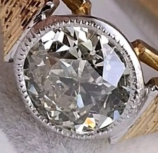 18Ct Gold Diamond Old Cut 0.8Ct Solitaire Rubover Antique Ring Size L Hallmarked