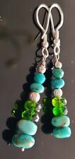 Sleeping Beauty Turquoise And Chrome Diopside Earrings