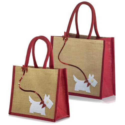 Jute hessian red lunch - red,