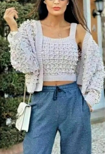 Zara pale lilac cardigan knit - cardigan,