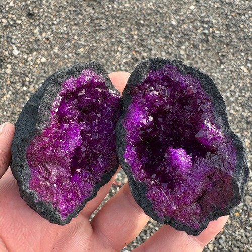 Quartz geode crystal dyed - quartz,