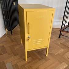 Mustard Locker Small Bedside Cabinet Yellow Metal Industrial Mini The Shorty