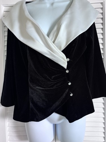 Black velvet white satin - black,