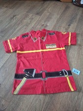 Fire Brigade Chief Officer Boys Role Play Short Sleeve Top 4-6 Years (B214)