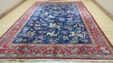 Persain Carpet Rug Hand Made Vintage Living Room Hunting Field LARGE 11ft 9" 8ft