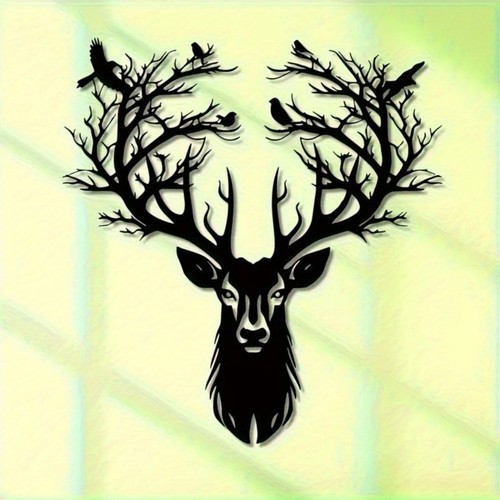 Rustic metal deer head - rustic, wall