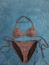 FAT FACE BLACK PALE PINK GEO PRINT MOULDED BUST CUP TRIANGLE TIE SIDE BIKINI 12