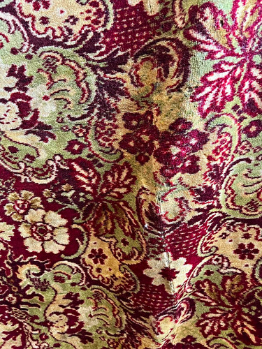 Antique chenille floral table - antique,