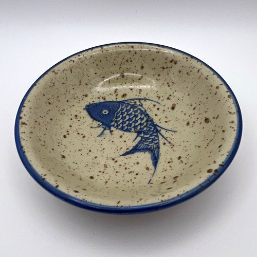 Speckled ceramic fish bowl - fish,