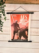WW2 AFS Auxiliary Fire Service Poster Reprint | Vintage London Civil Defence Art