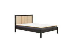 Croxley Rattan Bed Black & Oak