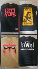 4 x WWE tshirts NWO Warrior Bad News Cactus Jack Small