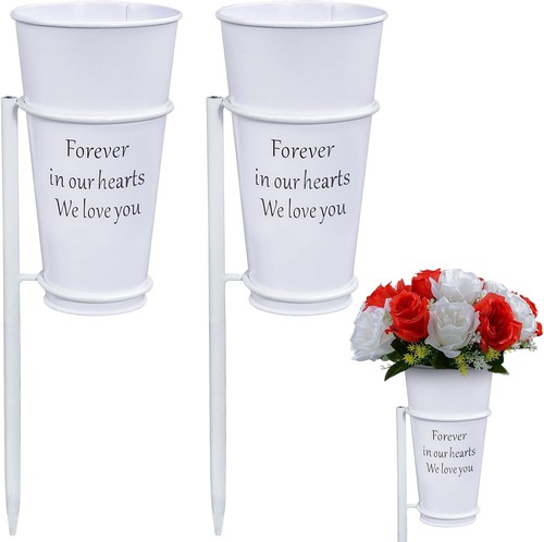 Metal cemetery vase - metal, vase,