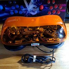 12V BRITAX A424 MAGNETIC MOUNT TWIN DOUBLE ROTATING AMBER LIGHTBAR  BEACON BAR