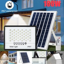 128LED Outdoor Solar Flood Light Dusk to Dawn Super Bright Security Wall Lamp