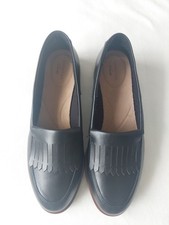 Clarks Collection Comfort Ladies Black Slip On Loafer Shoes Cushioned Uk Size 7E