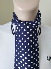 SKINNY NAVY & WHITE 7MM POLKA
