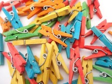 100 Mini Wooden Pegs