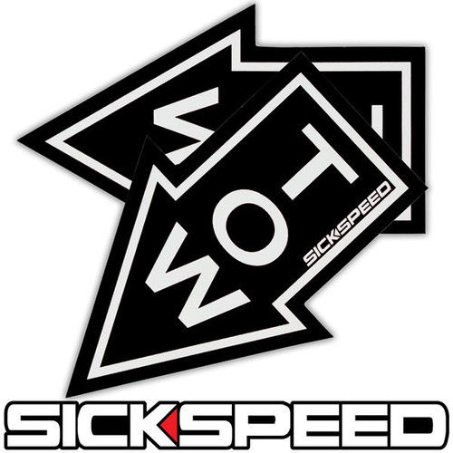 Black 2pc tow vinyl sticker - black,