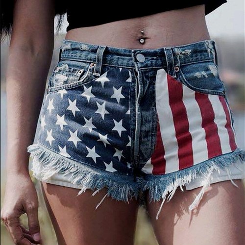Denim shorts and star - , with