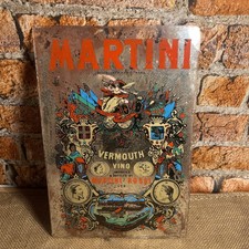 Vintage Early Martini Rossi Vermouth Mirror Pub Bar Sign , Framed 30cm x 20cm