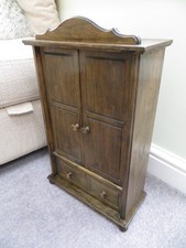 Vintage Wooden Wardrobe Jewellery Cabinet