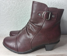 Ladies Burgundy Ankle Boots By