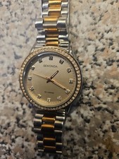 Sekonda 50 Metres Gold Watch With Diamanté