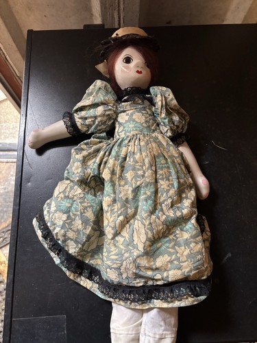 Antique doll wooden face - antique,