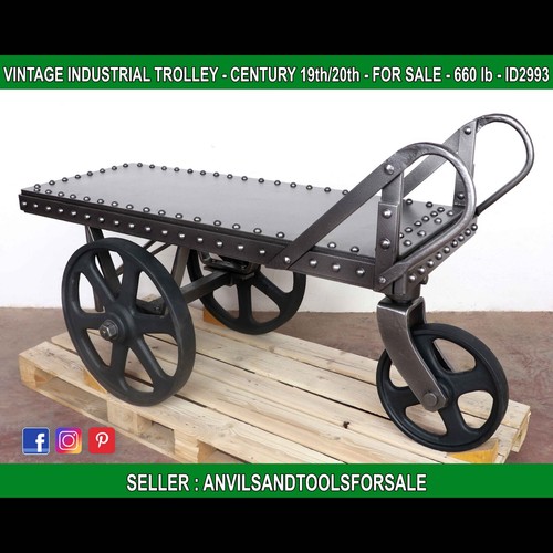 Vintage industrial trolley - vintage,