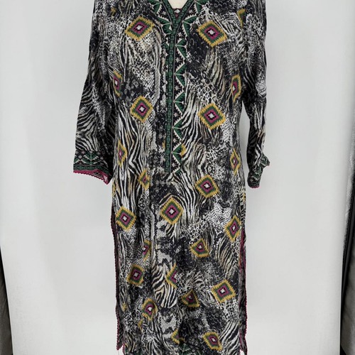 Black and multi - -coloured, kurta