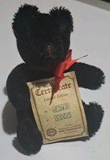 L.E 10 cm Vintage Miniature Hermann Black Teddy Bear 6cm – Fully Jointed 