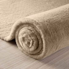 Natural Faux RABBIT FUR Rug