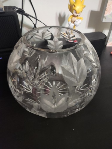 Crystal rose bowl - crystal,