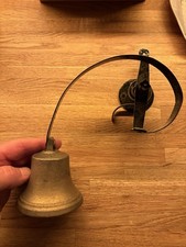 Vintage Victorian Edwardian Brass Door Bell With Pull And Pivot Arm Renovation