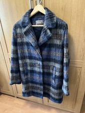 Jeager Women's Blue Mix Angora Wool Coat Size 14