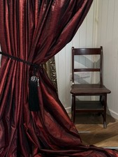 Crushed velvet and faux silk wine red curtains
