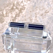 Dunhill Cufflinks Cylinder Shape Black Enamel Silver