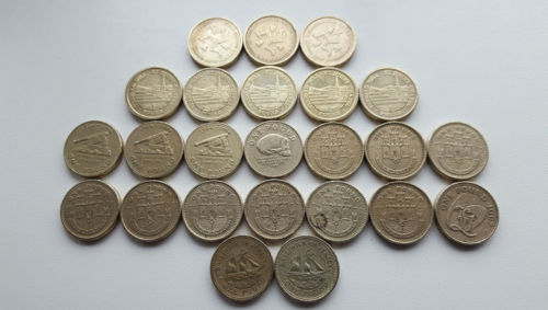 One pound coins isle - pound, of