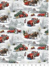 FARM BARN ON WHITE RED TRUCK