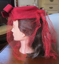 VTG 1940's Scarlet Red Wool