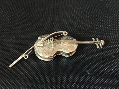 Stirling silver violin pill - stirling,