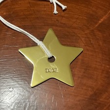 Genuine Dior Star Gold Tone Bag Charm Christmas Tree Ornament Keychain Pendant 